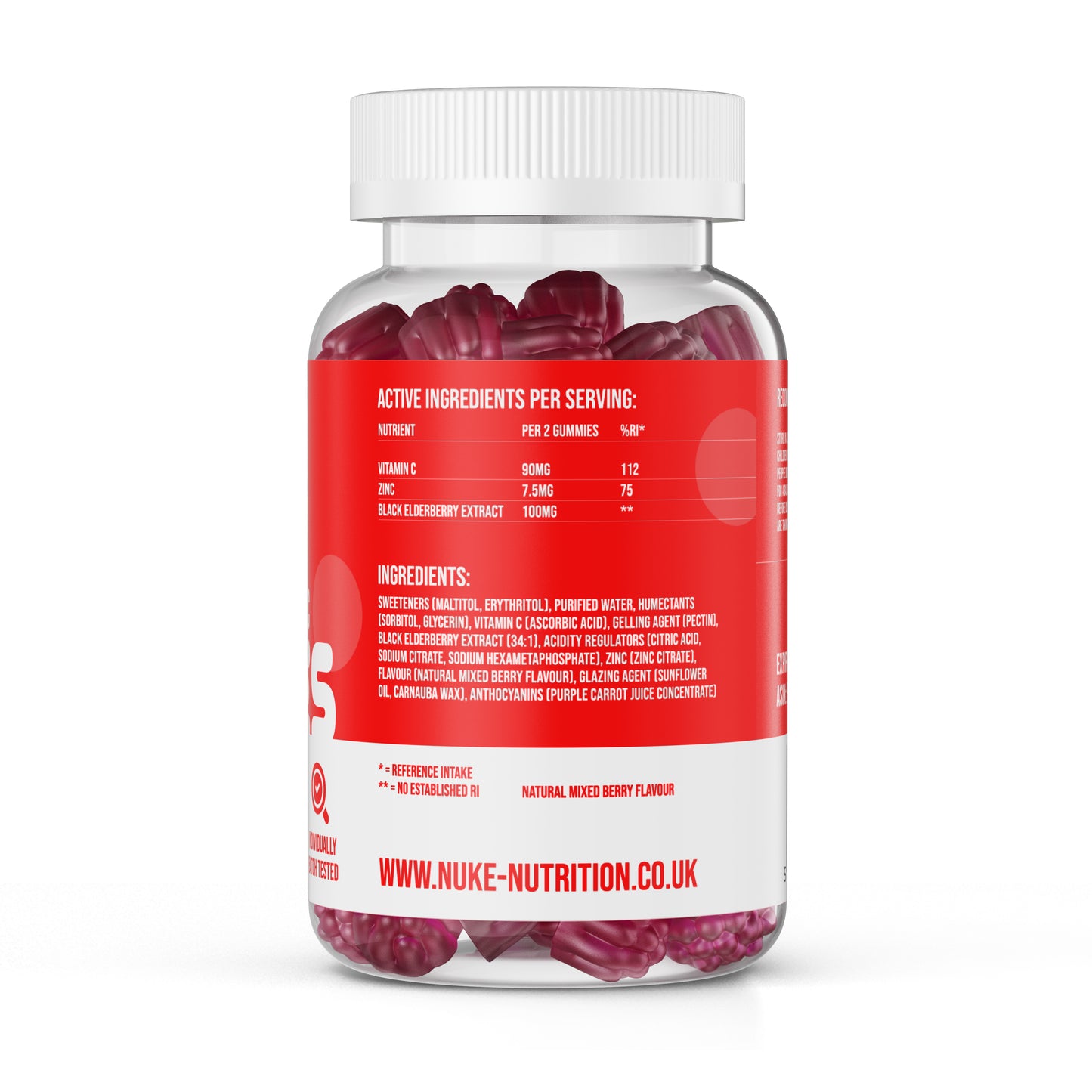 Elderberry, Vitamin C & Zinc Gummies - Immunity Support x 60