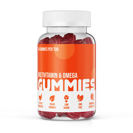 Multivitamins & Omega 3 Gummies - High Strength 17 Active Ingredients x 60