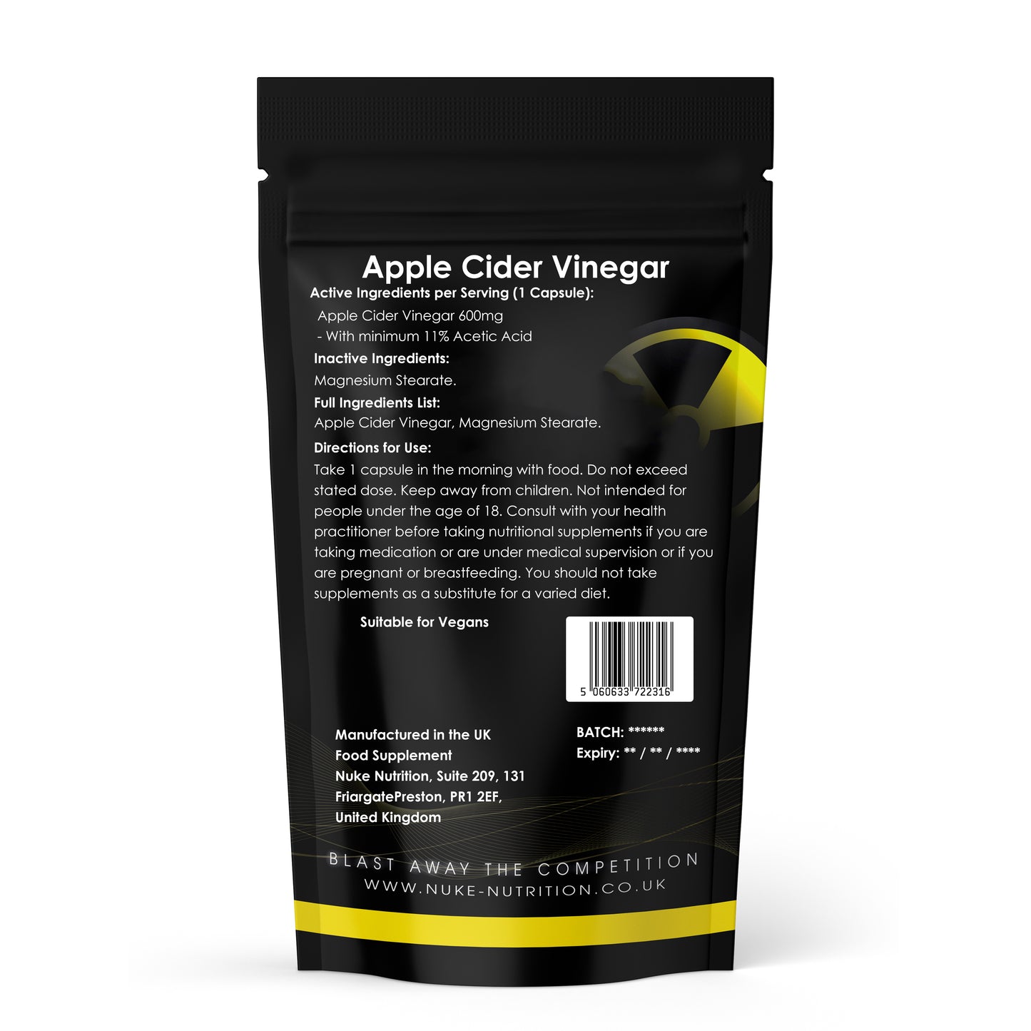 Apple Cider Vinegar 600mg Capsules – Natural Digestive, Metabolism & Wellness Support