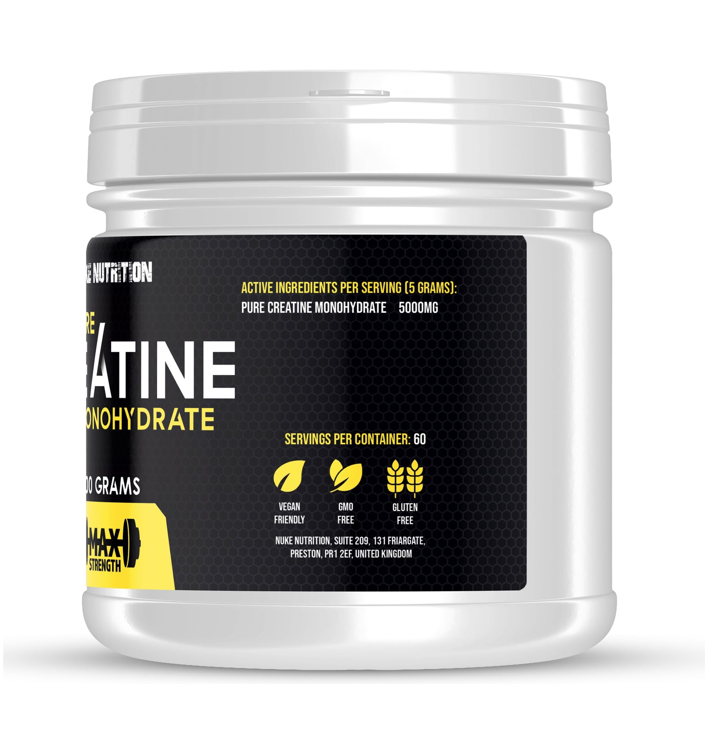 Creatine Monohydrate Powder 300g High Strength & Micronised for Maximum Absorbency Muscle Growth & Strength