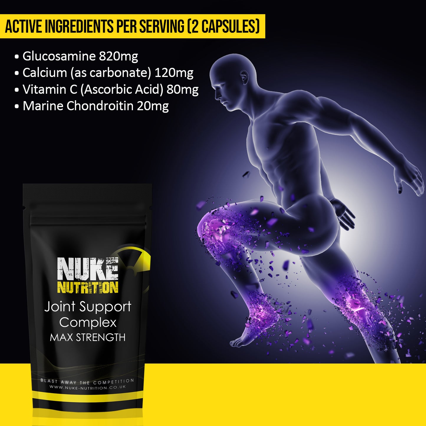 Joint Support Complex High Strength Glucosamine - Flexibility & Cartilage Support Capsules