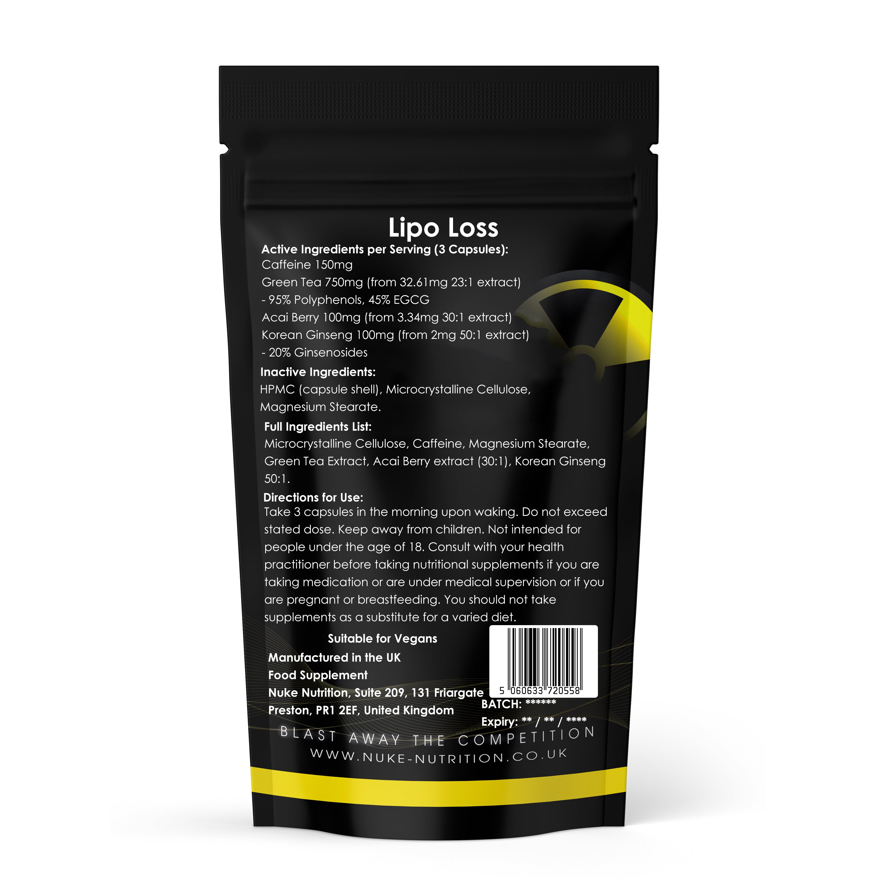 Lipo Loss Fat Burner Natural Weight Loss Capsules High Strength