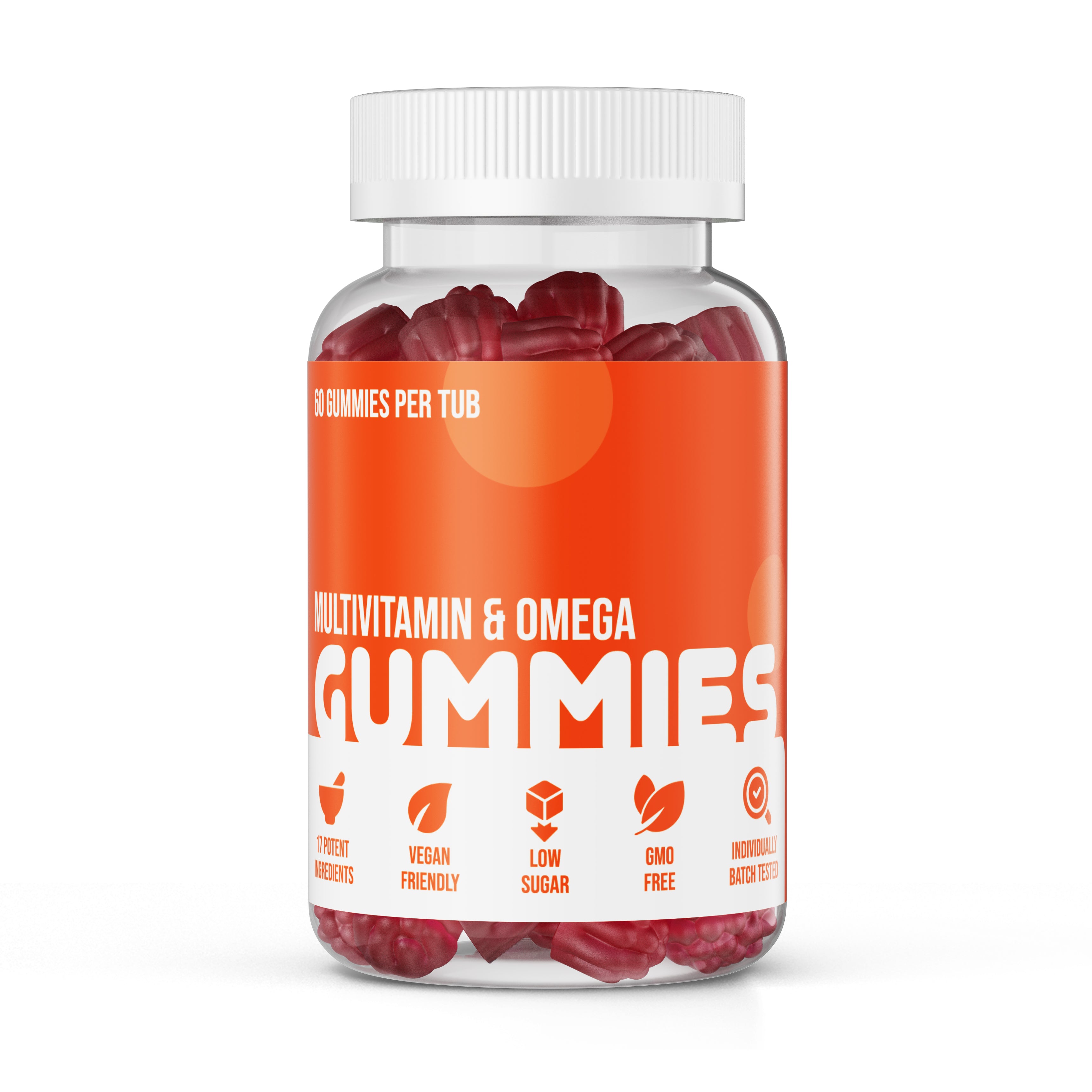 Omega Nuke Multivitamins & Omega 3 Gummies - High Strength 17 Active Ingredients ...