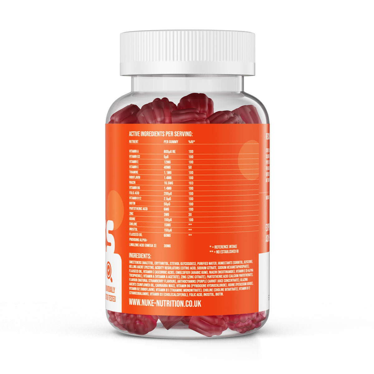 Omega Nuke Multivitamins & Omega 3 Gummies - High Strength 17 Active Ingredients ...