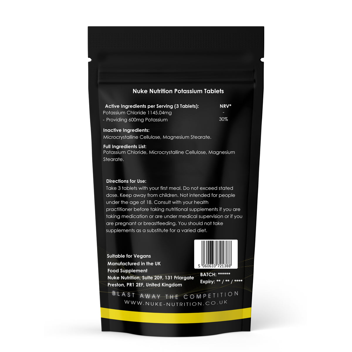 Potassium Tablets 200mg Supports Healthy Blood Pressure Nerve & Muscul ...