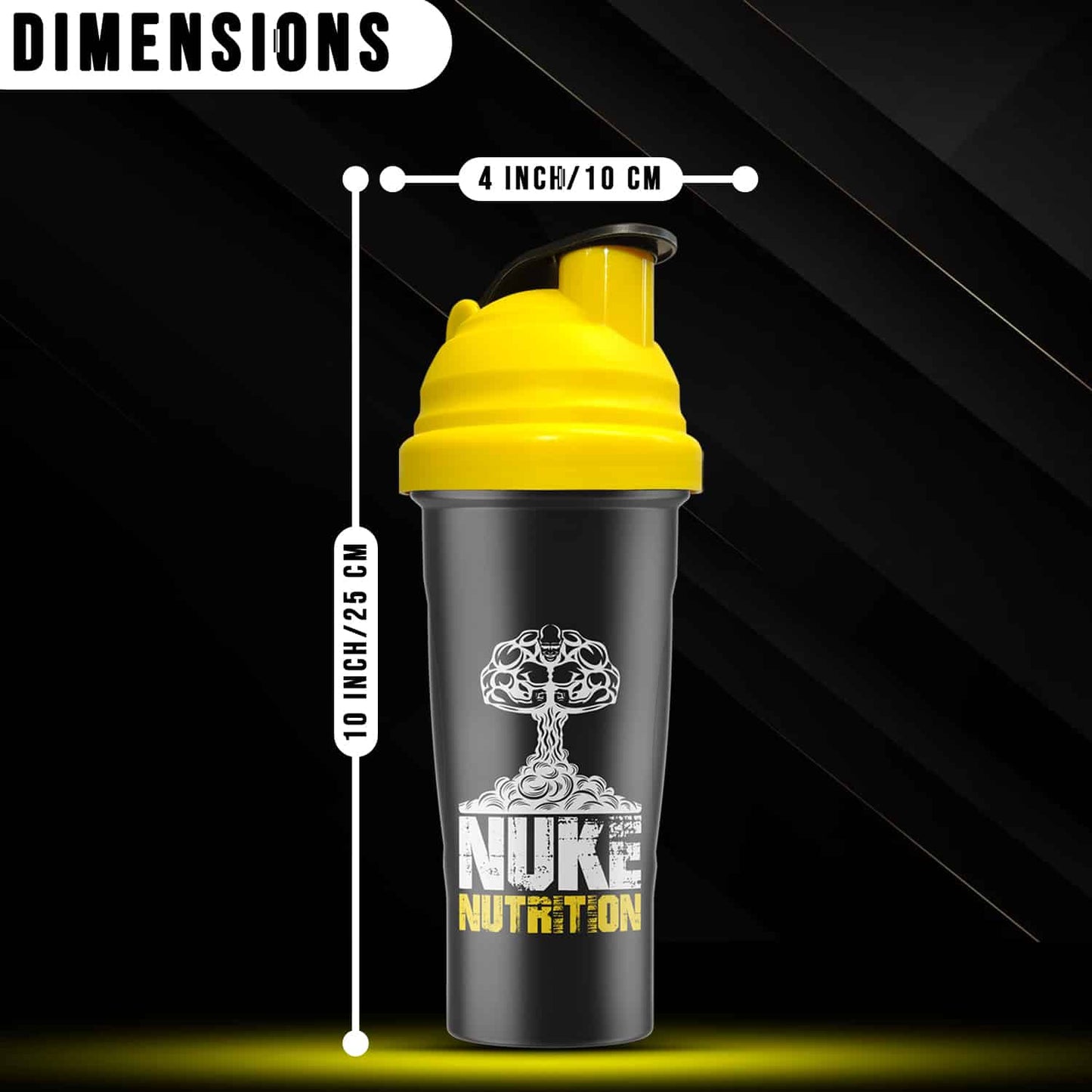 Nuke Nutrition Protein Shaker Gym Bottle 700ml - Easy Clean & Dishwasher Safe