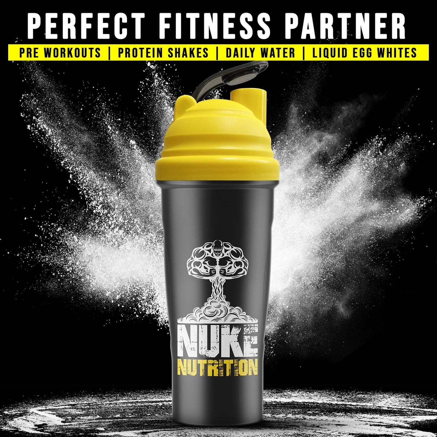 Nuke Nutrition Protein Shaker Gym Bottle 700ml - Easy Clean & Dishwasher Safe