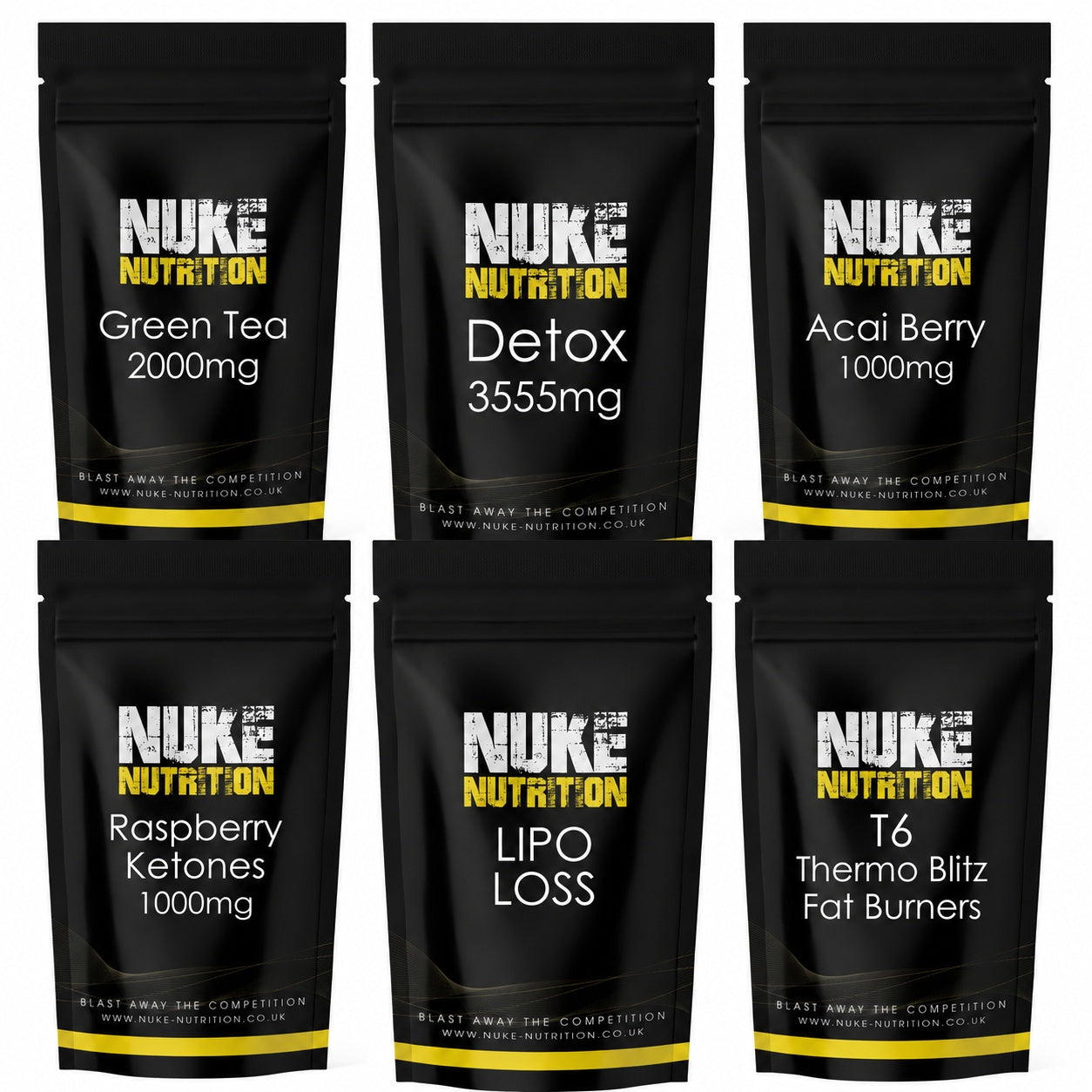 Ultimate Diet & Detox Bundle Green Tea, Acai, Raspberry Ketones, Lipo Loss, T6 Thermo Blitz - 360 Capsules