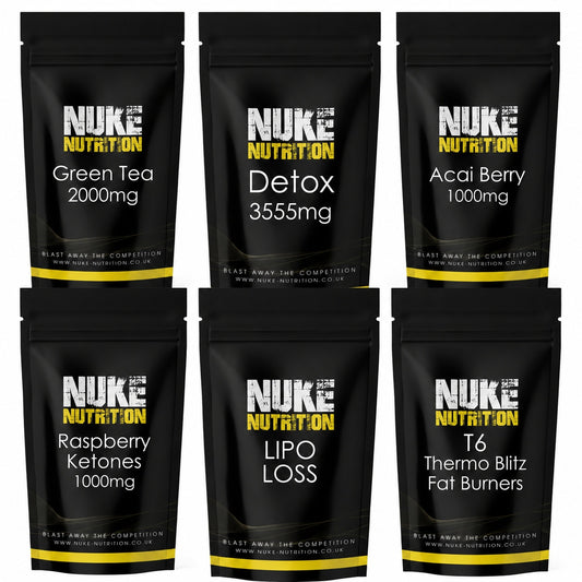 Ultimate Diet & Detox Bundle Green Tea, Acai, Raspberry Ketones, Lipo Loss, T6 Thermo Blitz - 360 Capsules