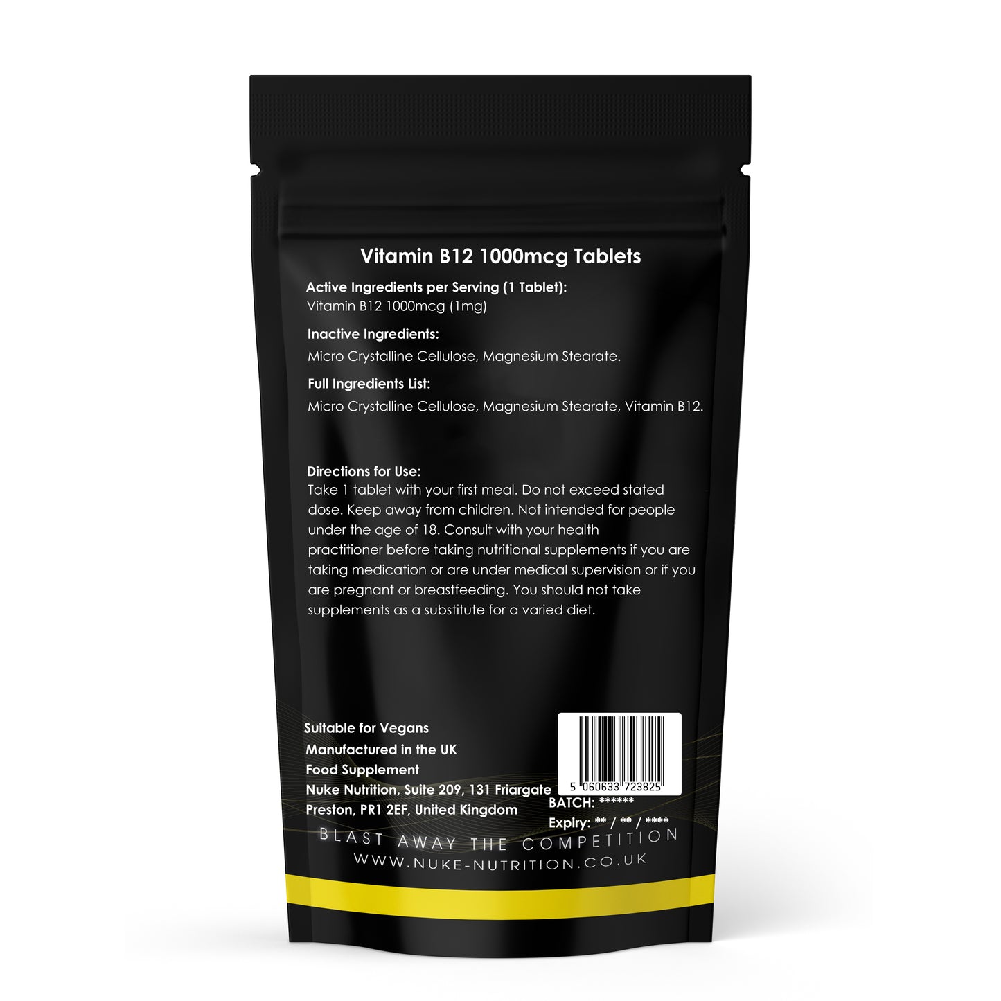 Vitamin B12 1000mcg Tablets – High-Strength Energy & Nervous System Support